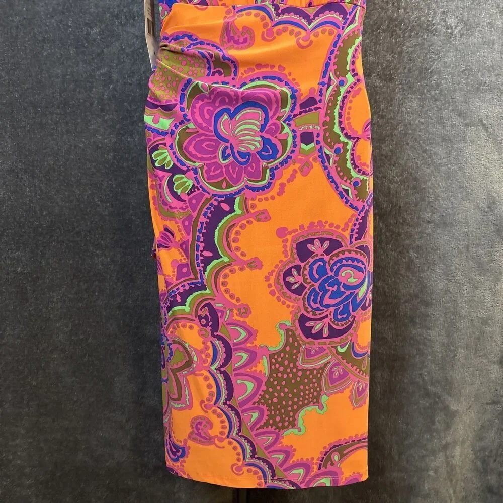 LAUREN RALPH LAUREN MULTICOLOR ABSTRACT PRINT DRESS SZ 6 NWT - Picture 9 of 15